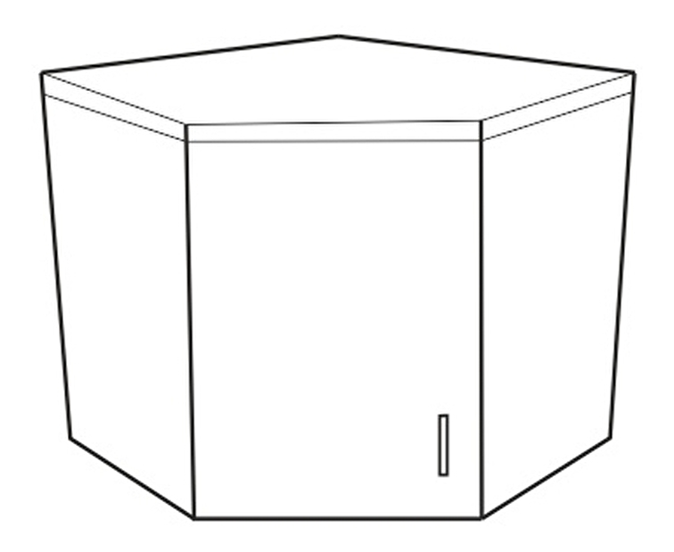 Horní kuchyňská skříňka, rohová Narcis GN-56x56