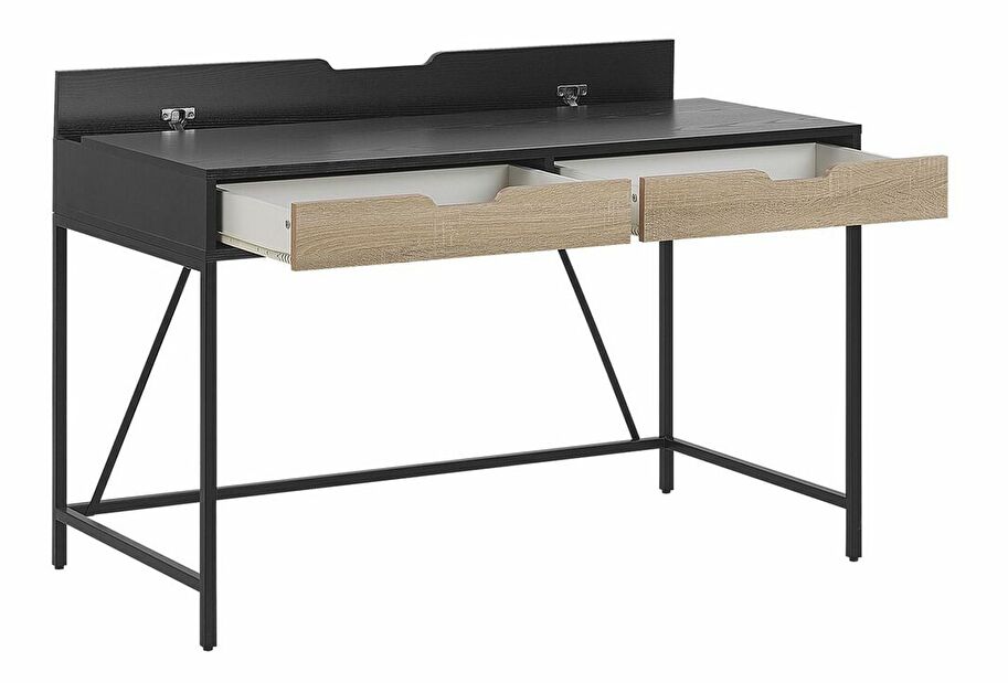 PC stolek JANDARA (světlé dřevo + černá)