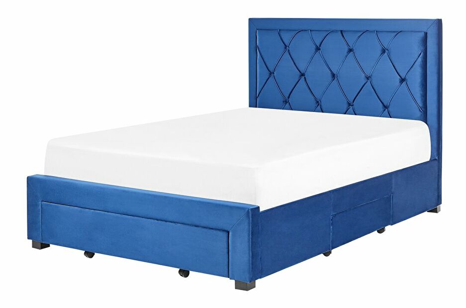 Manželská postel 140 cm Levi (modrá)