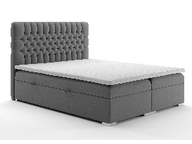 Manželská postel Boxspring 160 cm Daliny (šedá) (s úložným prostorem)
