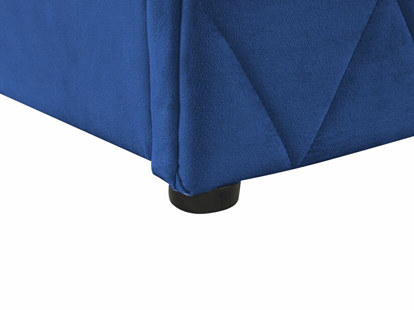 Manželská postel 180 cm Rhett (modrá) (s roštem a úložným prostorem)