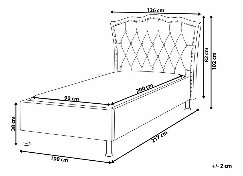 Jednolůžková postel 90 cm MATH (s roštem a úl. prostorem) (šedá)