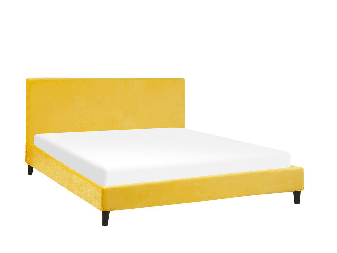 Manželská postel 160 cm FUTTI (s roštem) (žlutá)