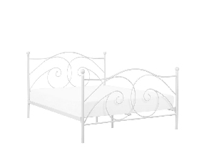 Manželská postel 140 cm DIROU (s roštem) (bílá)