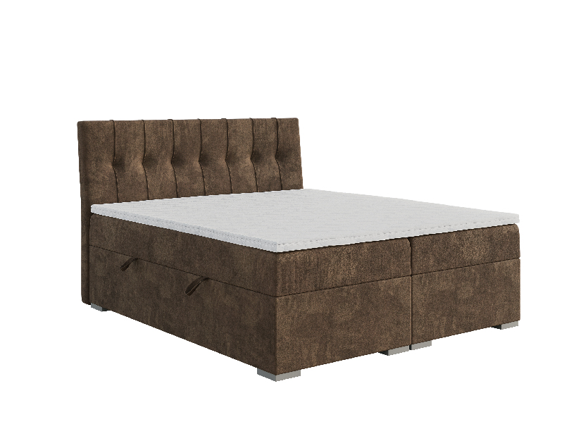 Kontinentální postel 140 cm Driny (karamelová) (s matrací a úl. prostorem)