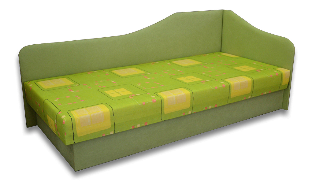 Jednolůžková postel (válenda) 80 cm Lady 87 (Světle zelená 72 + Kazuo 3) (P)