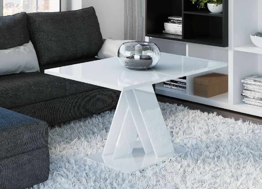 Konferenční stolek Barax Mini (lesk bílý)