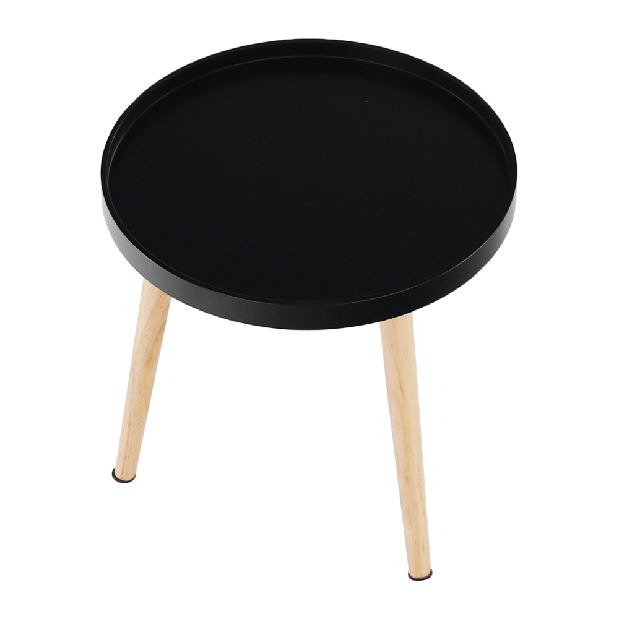 Příruční stolek Sansay (černá + přírodní)