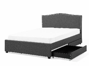 Manželská postel 180 cm MONTHY (s roštem a úl. prostorem) (šedá)