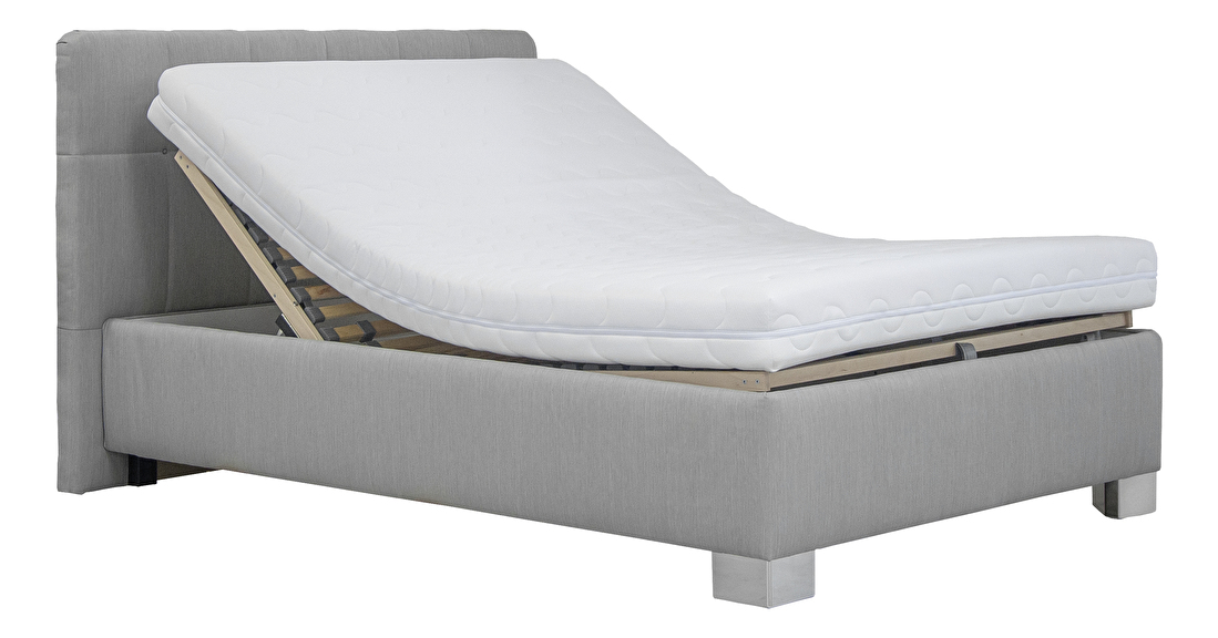 Manželská postel 140 cm Blanář Kelly (šedá Bravo 11) (s rošty a matracemi Nelly) *výprodej