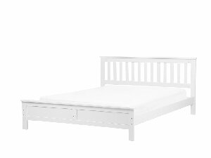 Manželská postel 160 cm MAYA (s roštem) (bílá)