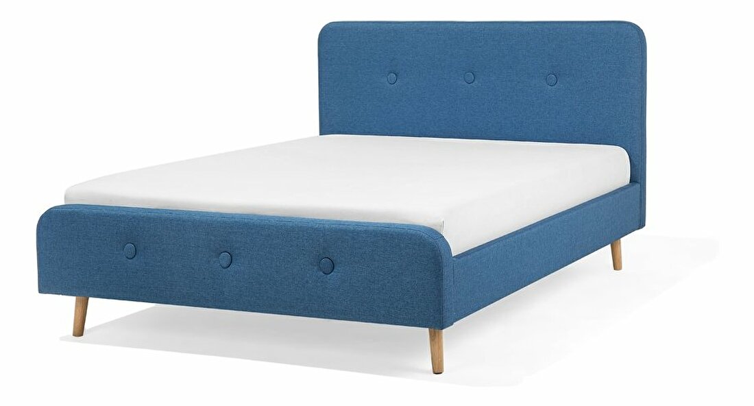 Manželská postel 140 cm ROME (s roštem) (modrá)