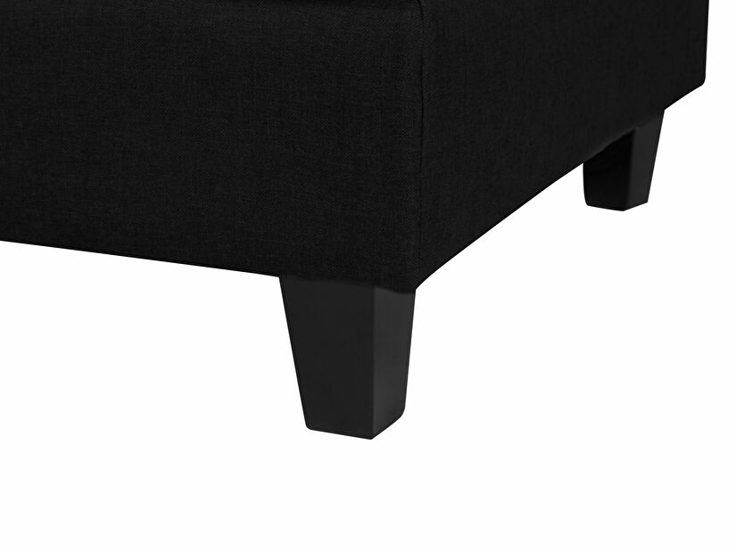 Modulární pohovka ve tvaru U FELLE (polyester) (černá) (pro 6 lidí) (s taburetem)