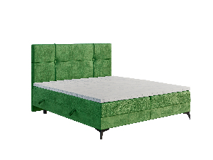 Manželská postel Boxspring 200 cm Nivela (zelená) (s matrací a úl. prostorem)