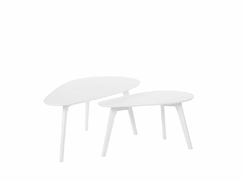Set 2 ks. konferenčních stolků FALK III (světlé dřevo) (bílá)