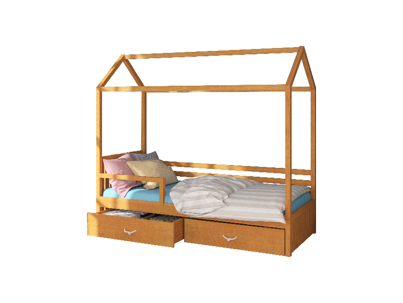 Dětská postel 180x80 cm Rosie II (s roštem a matrací) (olše)