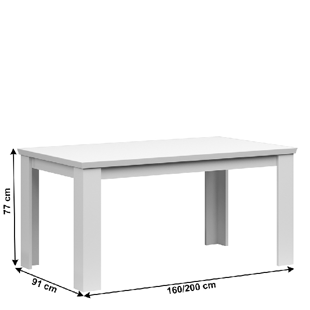 Jídelní stůl Aryness (bílá) (pro 6 až 8 osob)