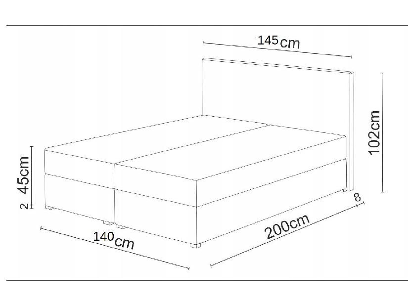 Manželská posteľ Boxspring 140 cm Lilac (vzor + béžová) (s matracom a úložným priestorom)