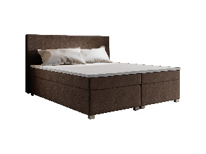 Manželská postel Boxspring 140 cm Simon (tmavě hnědá) (s matrací, bez úložného prostoru)