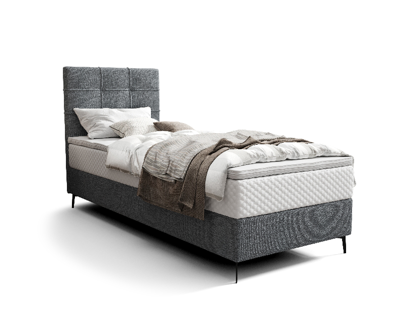 Jednolůžková postel 80 cm Infernus Bonell (tmavě šedá) (s roštem, s úl. prostorem)