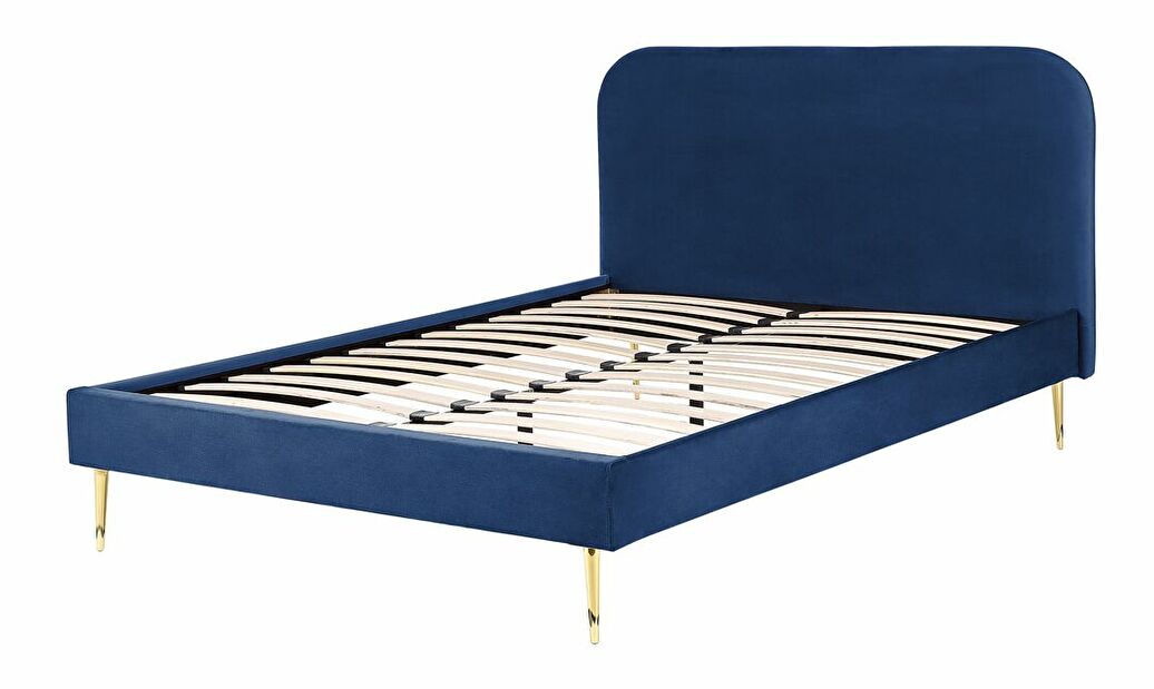 Manželská postel 140 cm Faris (modrá) (s roštem)