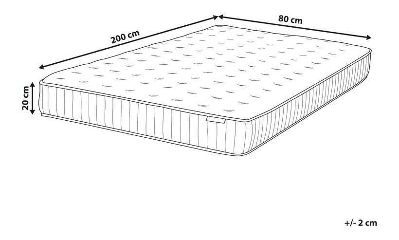 Taštičková matrace 80x200 cm DARAM (tvrdá)