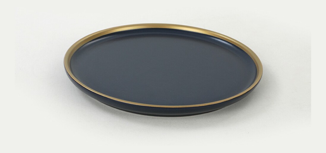 Sada dezertních talířů (6 ks.) Saturn (tmavá modrá + zlatá)