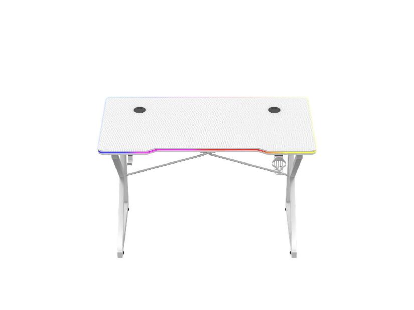 PC stolek Hyperion 1.7 (bílá + vícebarevná) (s LED osvětlením)