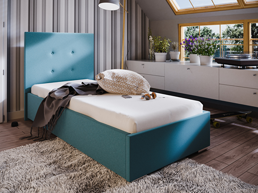 Jednolůžková postel 90 cm Foxxie 5 (modrá)