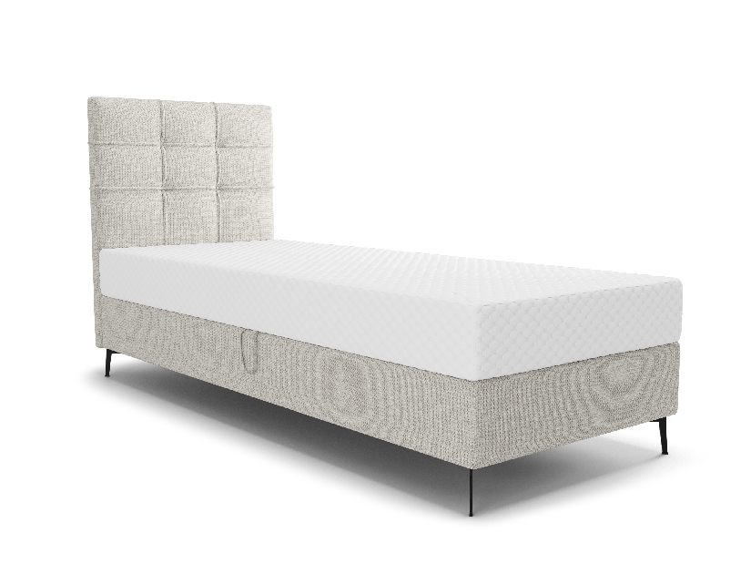 Jednolůžková postel 80 cm Infernus Comfort (světle šedá) (s roštem, bez úl. prostoru)