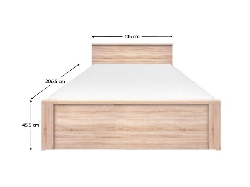 Manželská postel 140cm Topta Typ 44 140 (dub sonoma)
