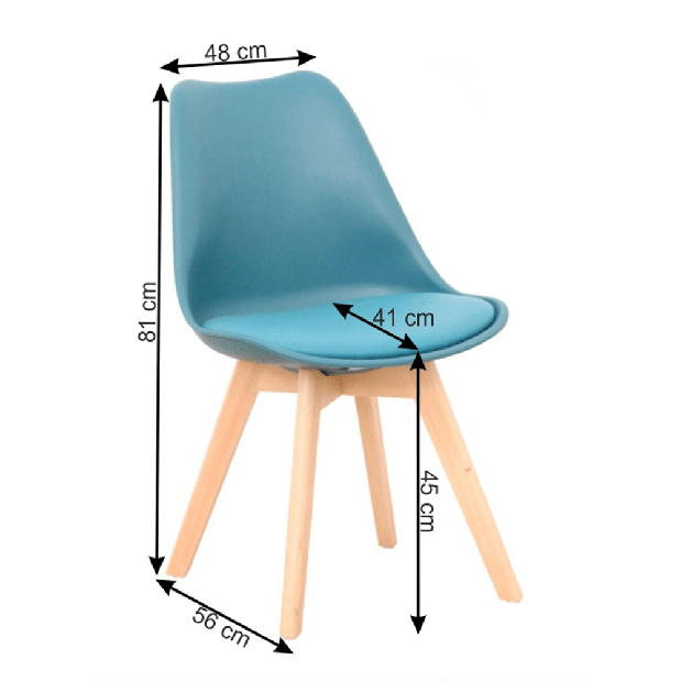 Jídelní židle Bralla 2 (modrá) *výprodej