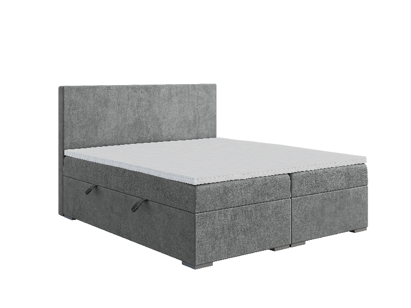 Kontinentální postel 140 cm Lemmy (beton) (s matrací a úl. prostorem)