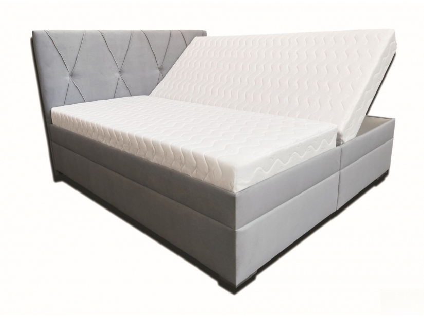 Manželská postel 160 cm Klissa (světle šedá) (s pruzinovou matrací) (bez roštu)