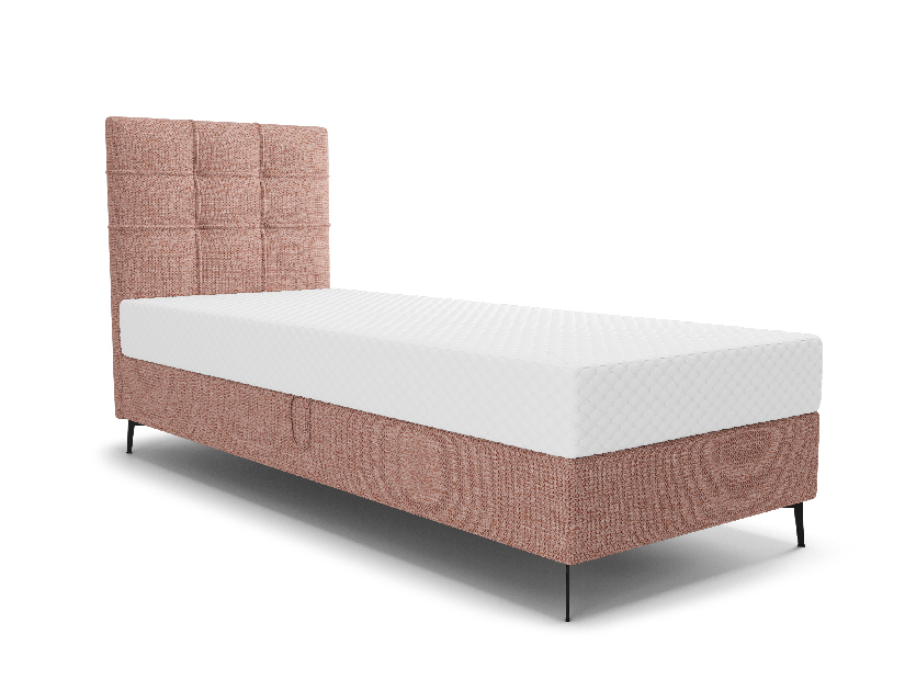 Jednolůžková postel 90 cm Infernus Comfort (lososová) (s roštem, s úl. prostorem)