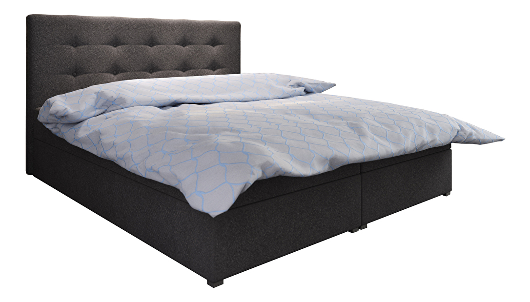 Manželská postel Boxspring 140 cm Fade 1 Comfort (černá) (s matrací a úložným prostorem)