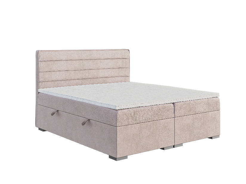 Kontinentální postel 120 cm Benio (světlofialová) (s matrací a úl. prostorem)