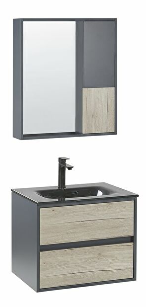  Koupelna Topaz (světlé dřevo + šedá)