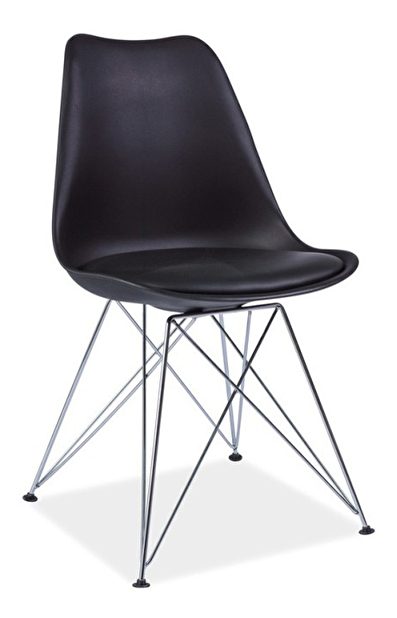 Jídelní židle Metal (ekokůže černá)