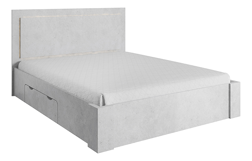 Manželská postel 160 cm Atalen (šedý beton) (s úl. prostorem)
