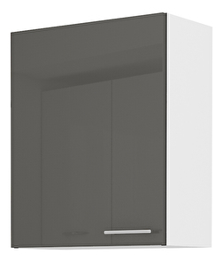 Horní kuchyňská skříňka Lavera 60 G 72 1F (bílá + lesk šedý)