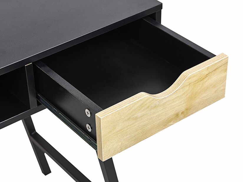 Psací stůl CLARIUM (černá + světlé dřevo)