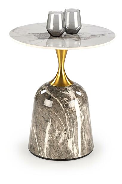 Konferenční stolek Rosalinde (bílý mramor + šedý mramor)