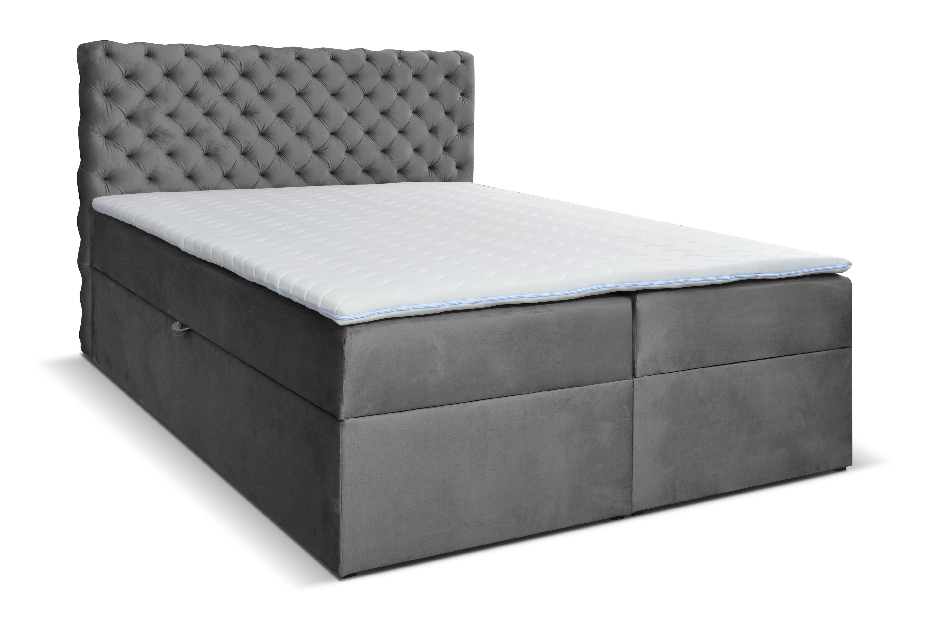 Kontinentální postel 140 cm Orimis (šedá)