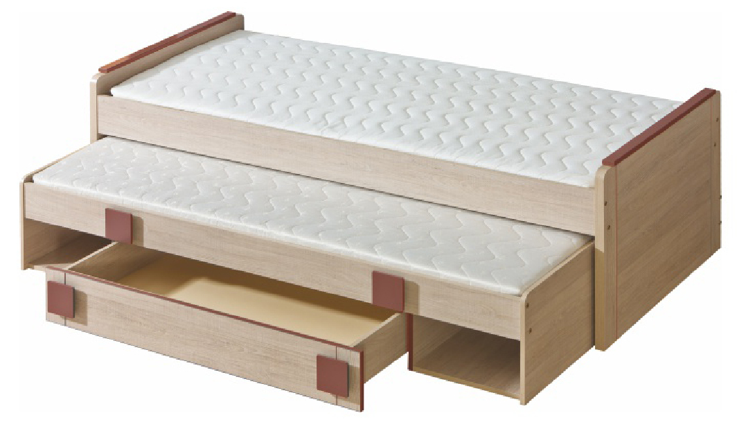 Rozkládací postel 80 cm Umi G 16 hnědá (s roštem)