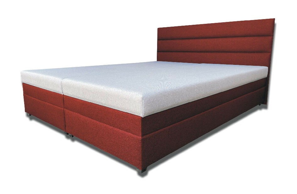 Manželská postel 180 cm Rebeka (s pěnovými matracemi) (bordovo-červená)