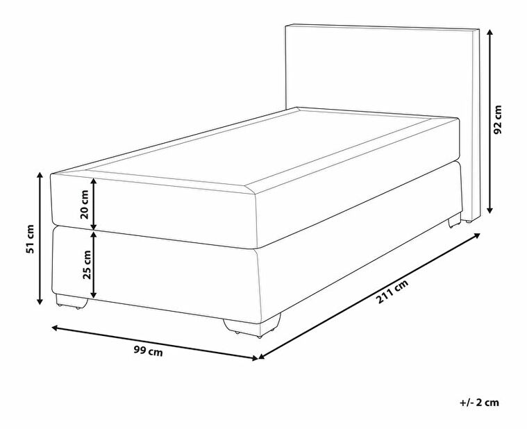 Kontinentální postel 90 cm PREMIER (s matracemi) (bílá)
