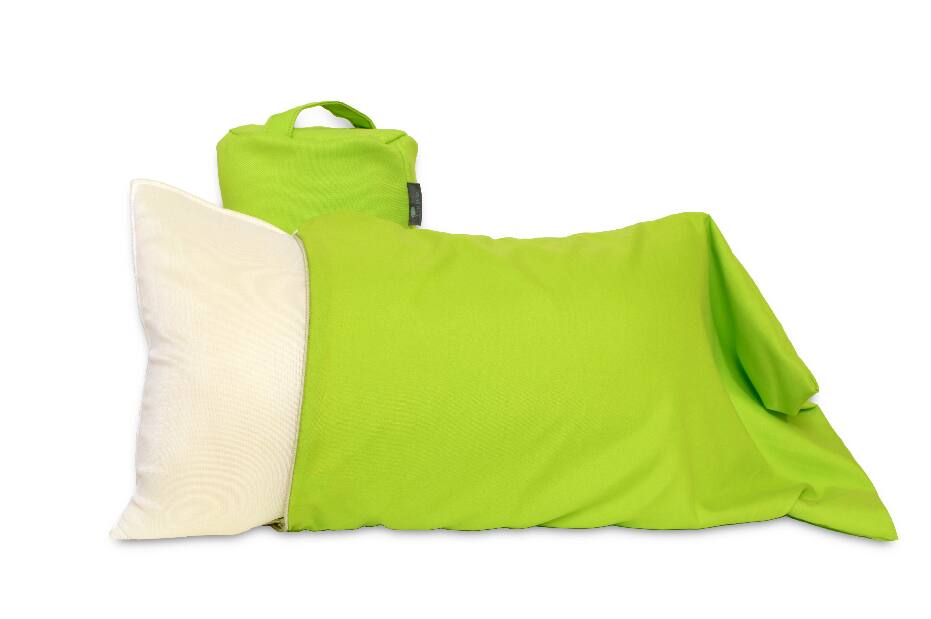 Cestovní paměťový polštář Trinity Pillow (zelená + tyrkysová + šedá)