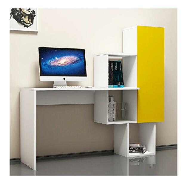 PC stolek Acai (bílá + žlutá)