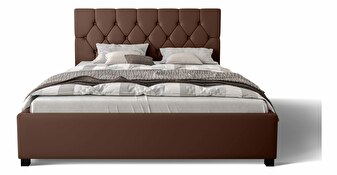 Manželská postel 140 cm Sylvie (hnědá) (s roštem a úložným prostorem)